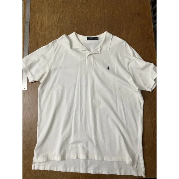 MENS POLO RALPH LAUREN SHORT SLEEVE BIG AND TALL WHITE POLO SHIRT XXL TALL - Picture 1 of 4